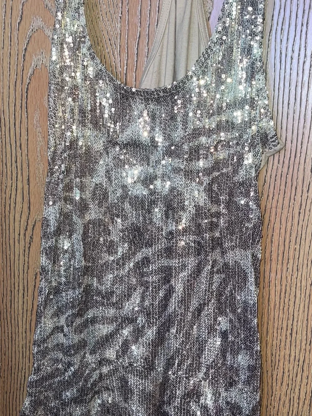 Almost Famous Gold Sequin Racerback Tank - Picture 2 of 3